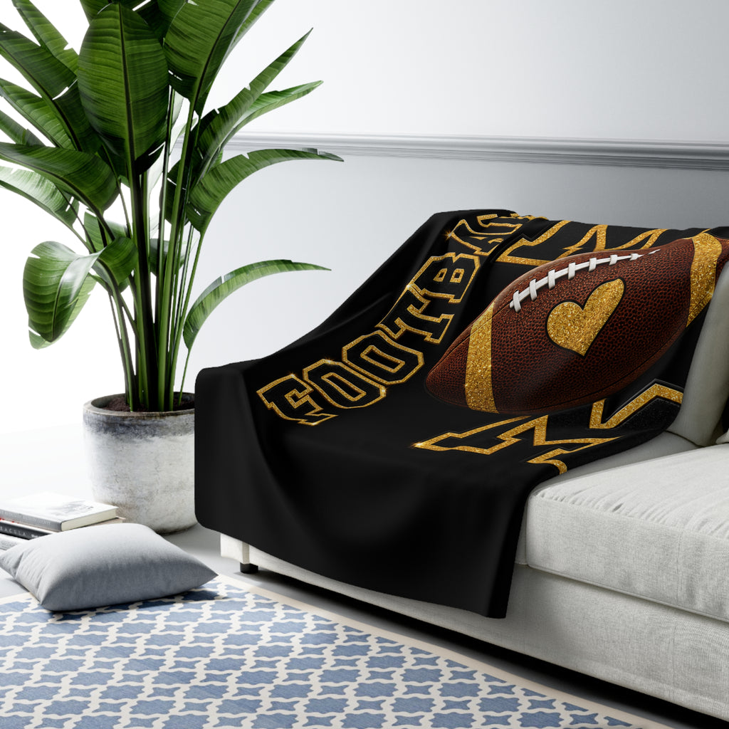 FOOTBALL MOM Sherpa Fleece Blanket