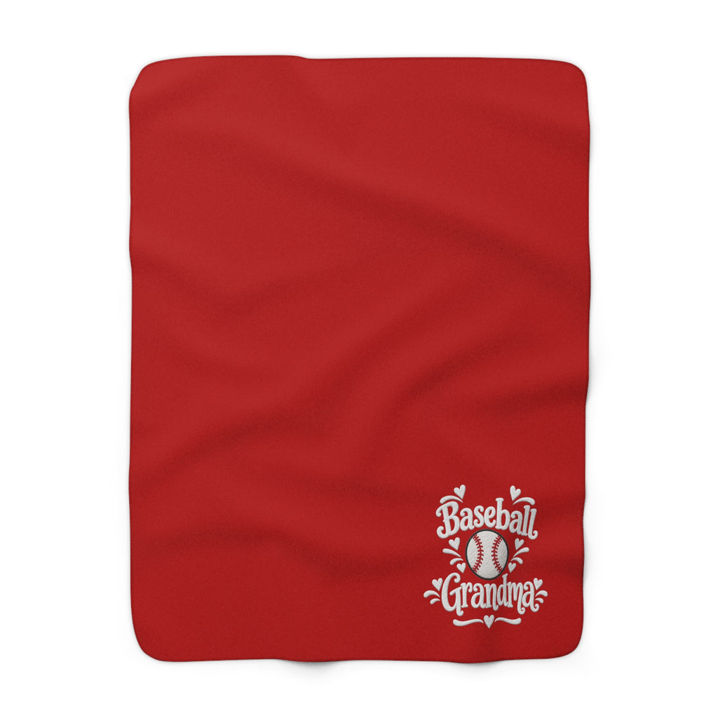 BASEBALL GRANDMA Sherpa Fleece Blanket