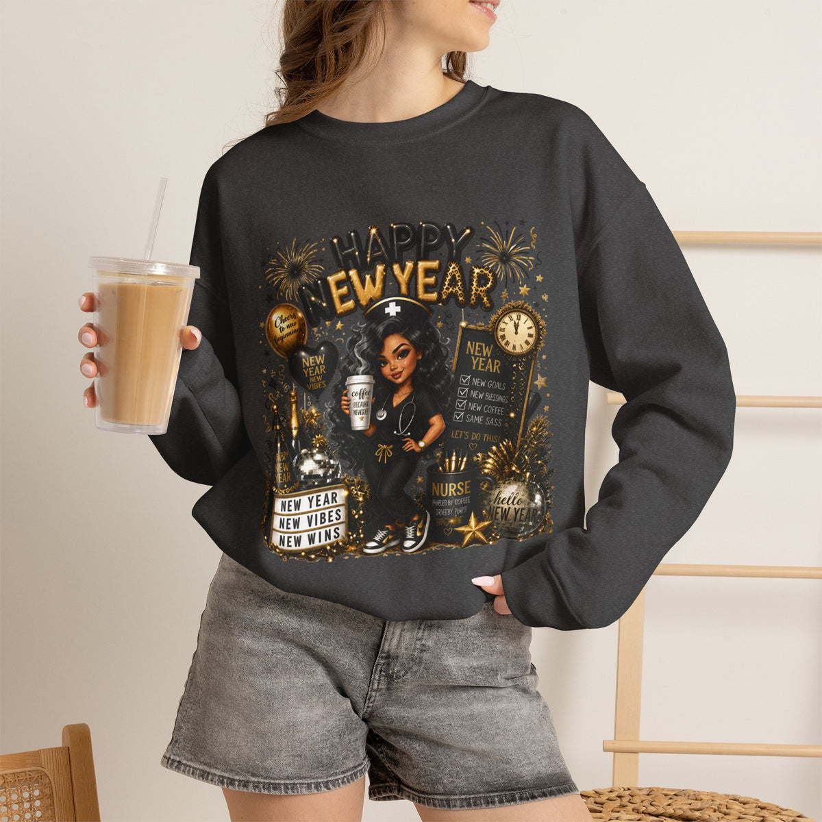 SASSY NEW YEAR NURSE Crewneck Sweatshirt