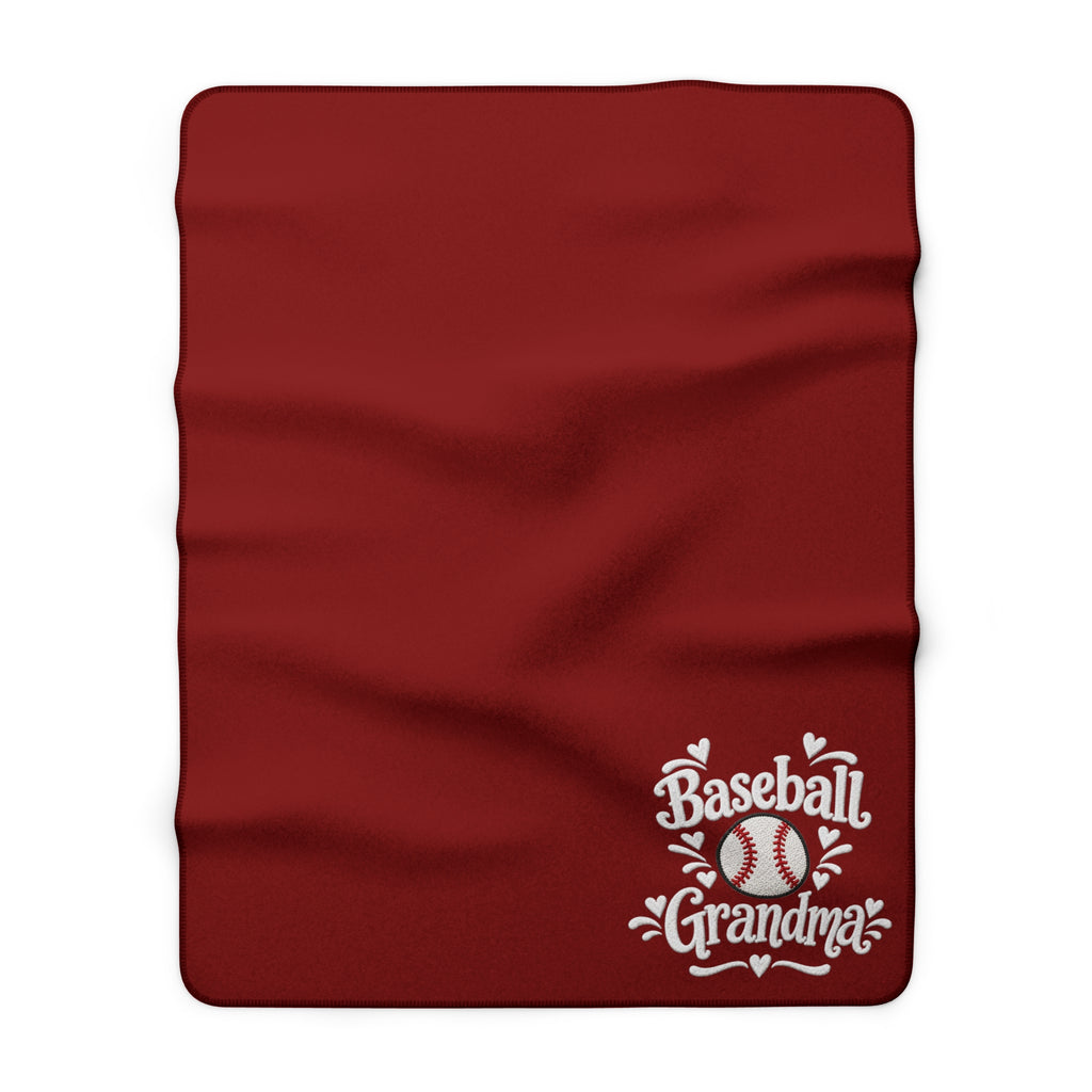 BASEBALL GRANDMA Sherpa Fleece Blanket