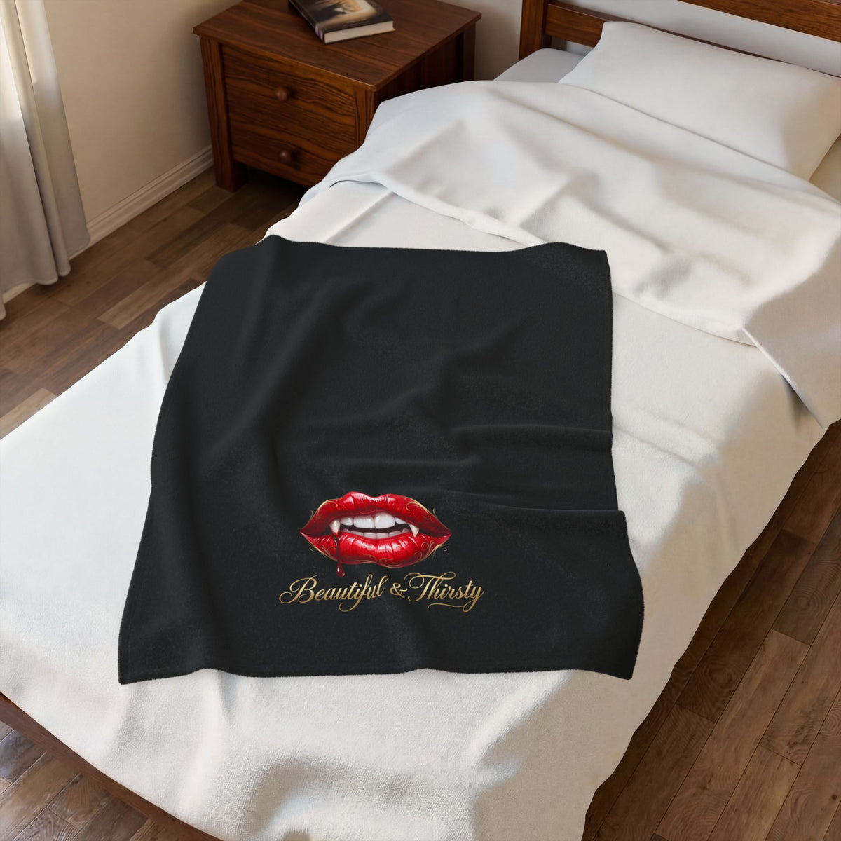 BEAUTIFUL & THIRSTY Velveteen Plush Blanket