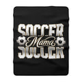 SOCCER MAMA Sherpa Fleece Black Blanket