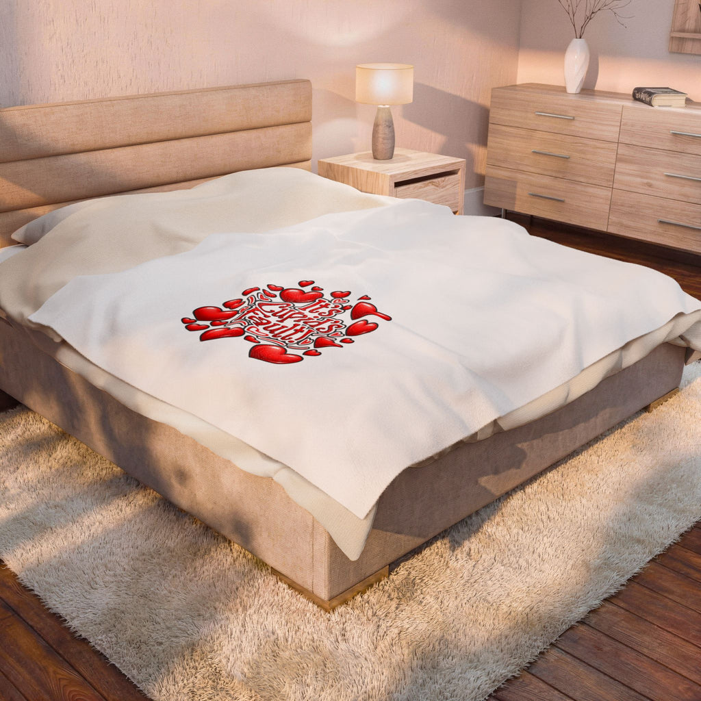 IT'S CUPID'S FAULT Velveteen Plush Blanket