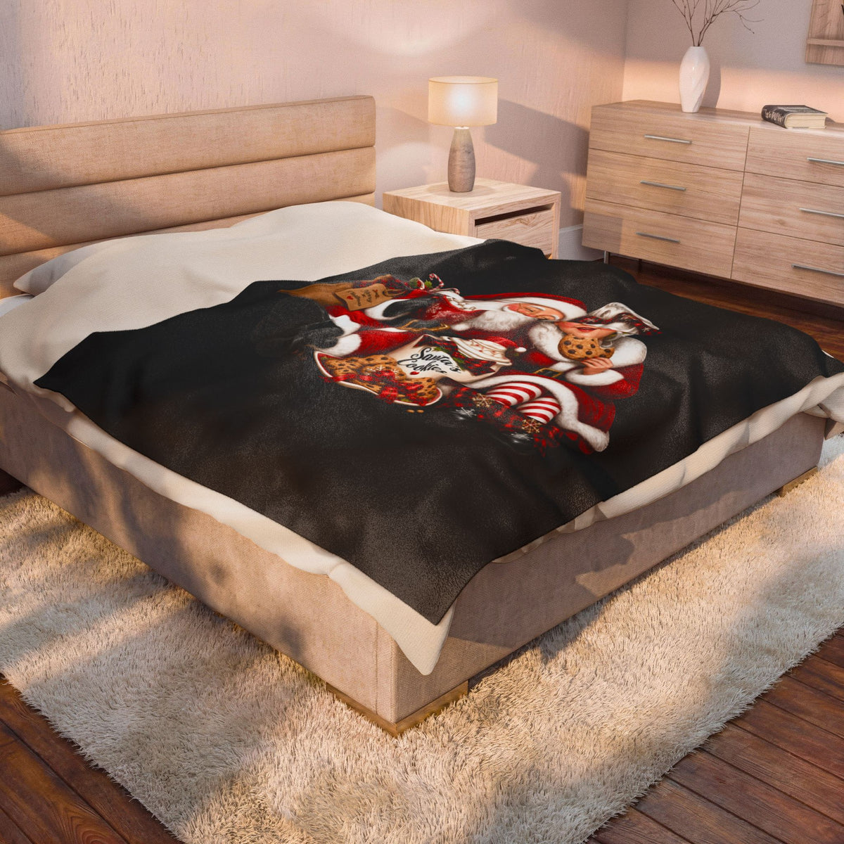 SANTA & MRS. CLAUS Velveteen Plush Blanket
