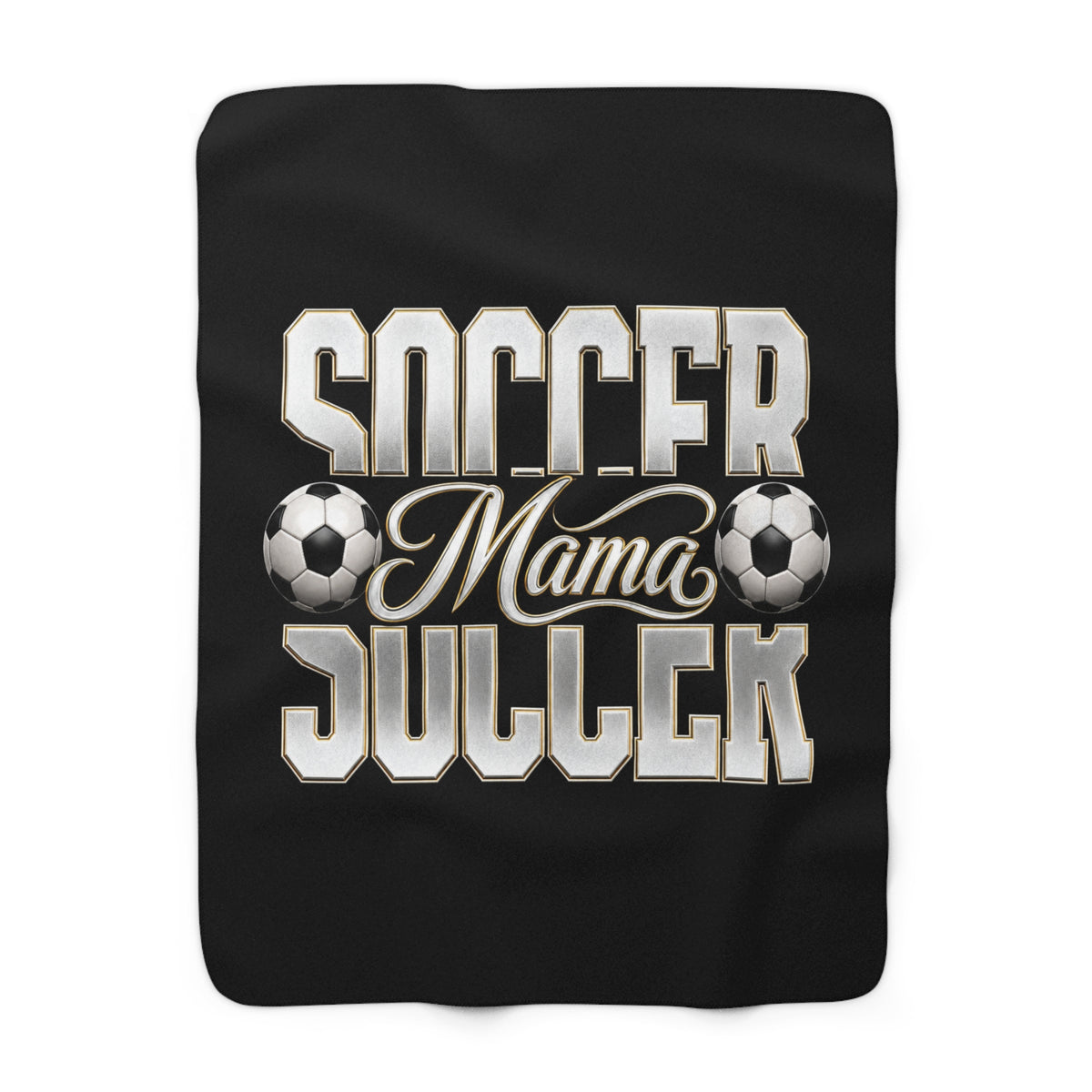 SOCCER MAMA BLACK Sherpa Fleece Blanket