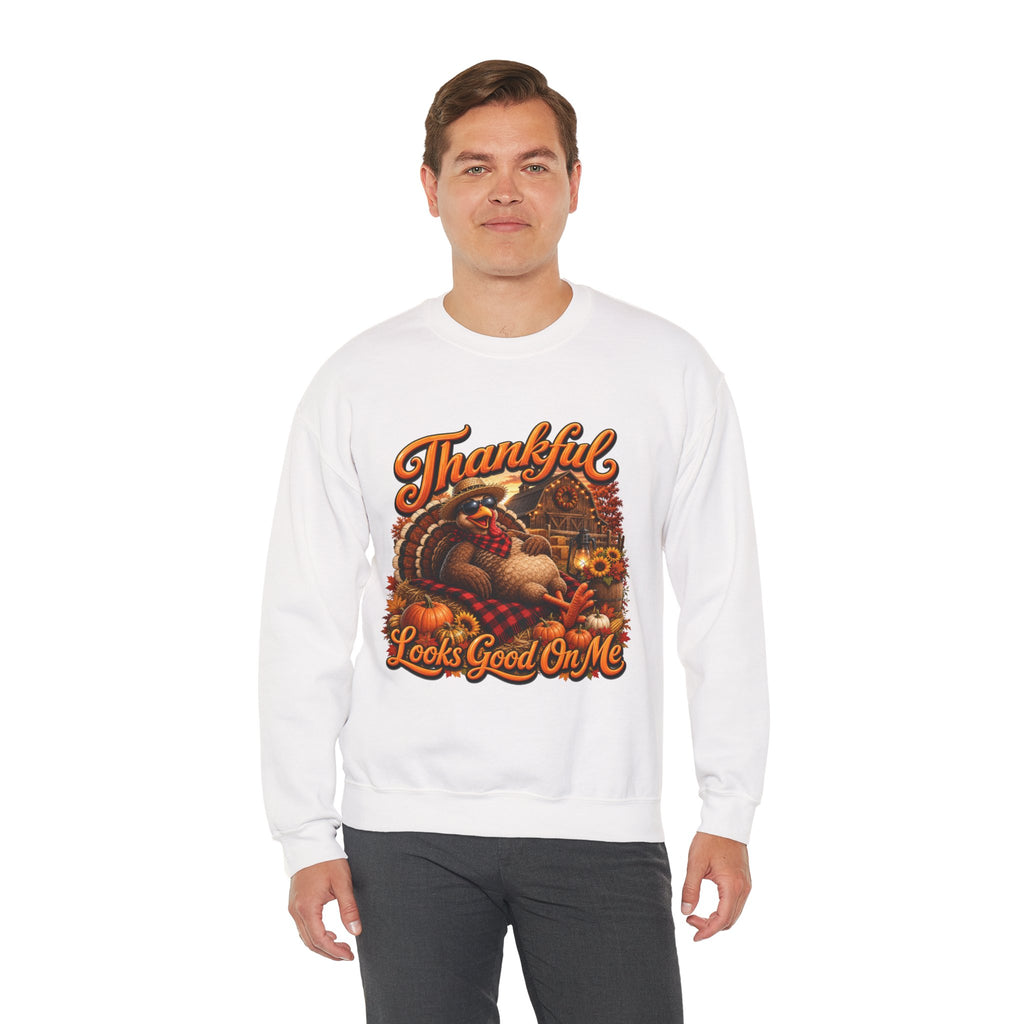 THANKFUL LOOKS GOOD ON ME Crewneck Sweatshirt