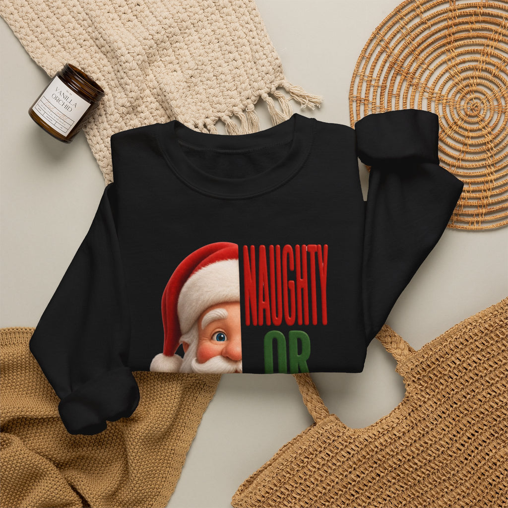 NAUGHTY OR NICE SANTA Unisex Heavy Blend Crewneck Sweatshirt 
