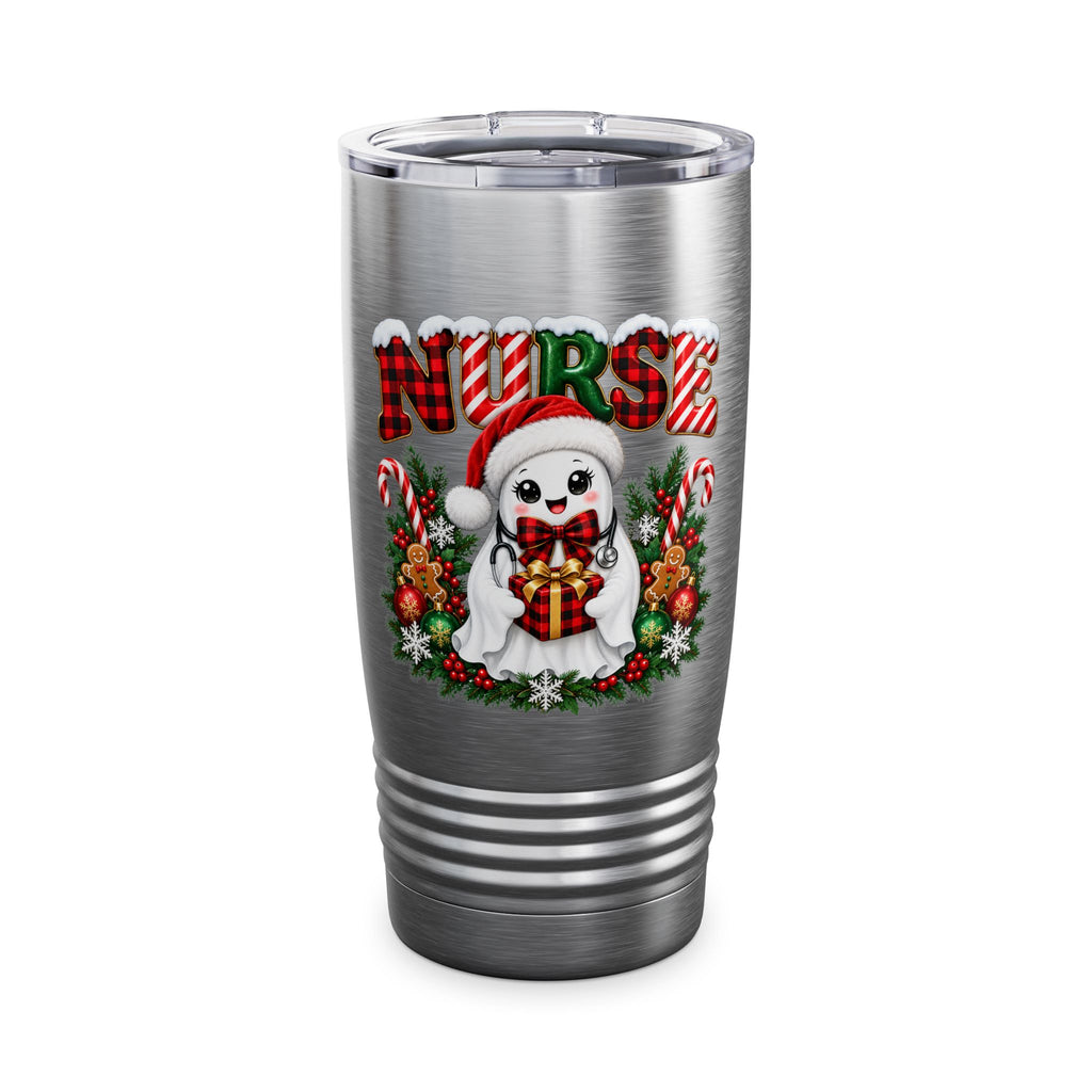 NURSE CHRISTMAS GHOST COFFEE Ringneck Tumbler, 20oz