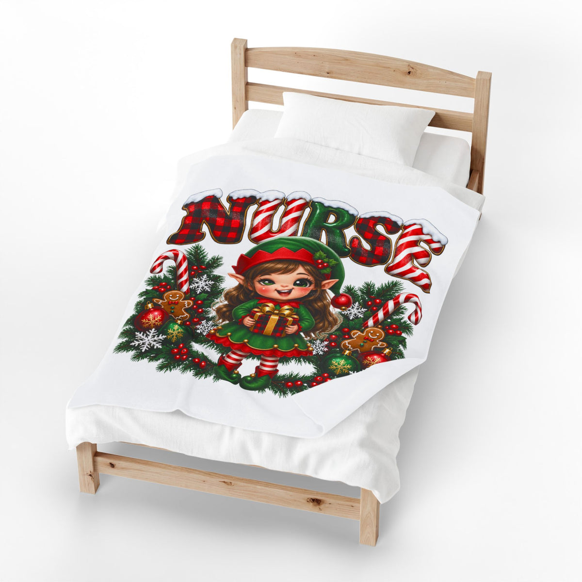 CHRISTMAS ELF Velveteen Plush Blanket