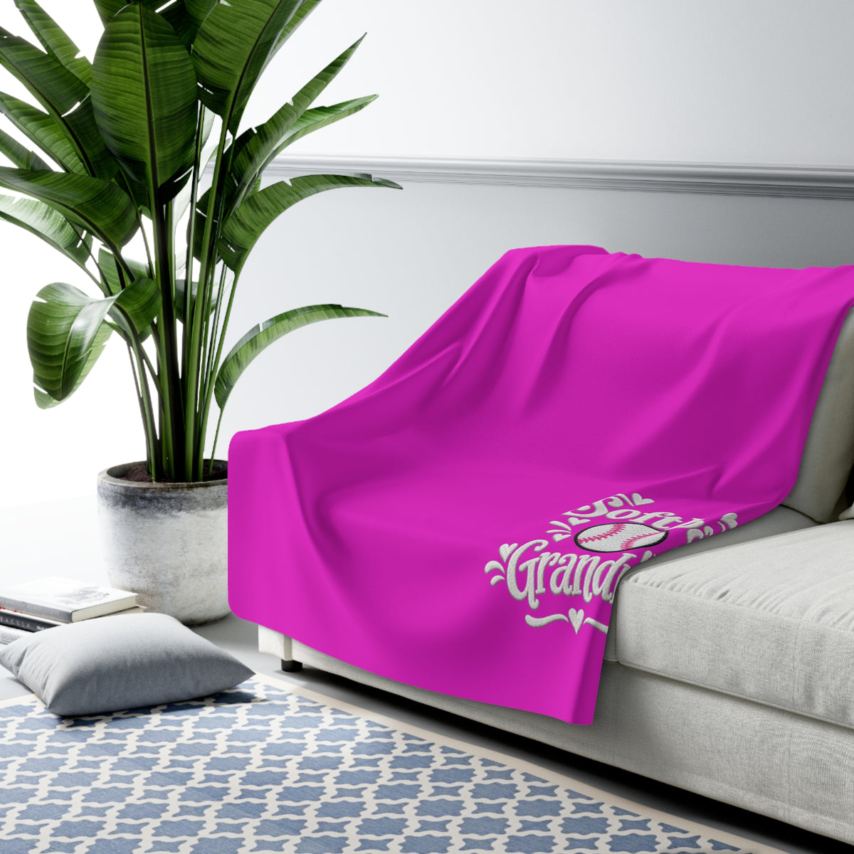SOFTBALL GRANDMA Sherpa Fleece Blanket