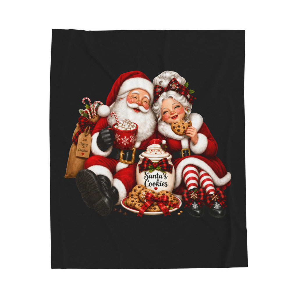 SANTA & MRS. CLAUS Velveteen Plush Blanket