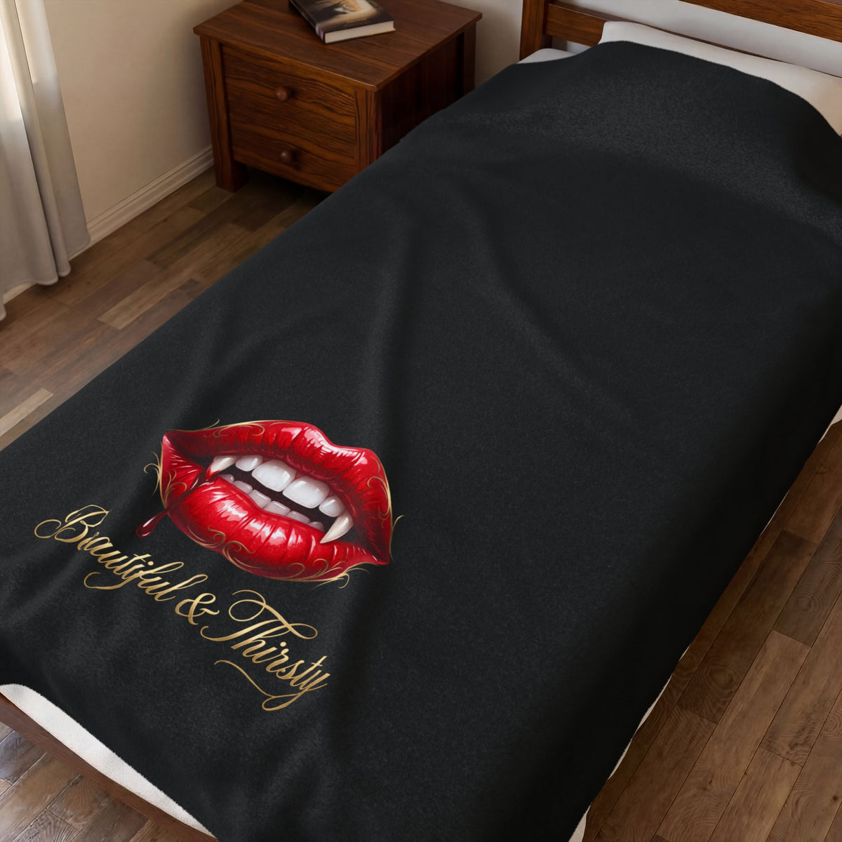 BEAUTIFUL & THIRSTY Velveteen Plush Blanket
