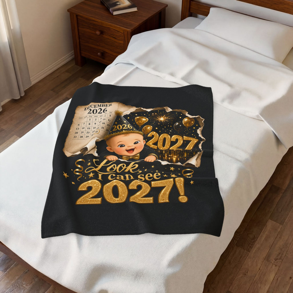 NEW YEAR BLANKET Velveteen Plush Blanket