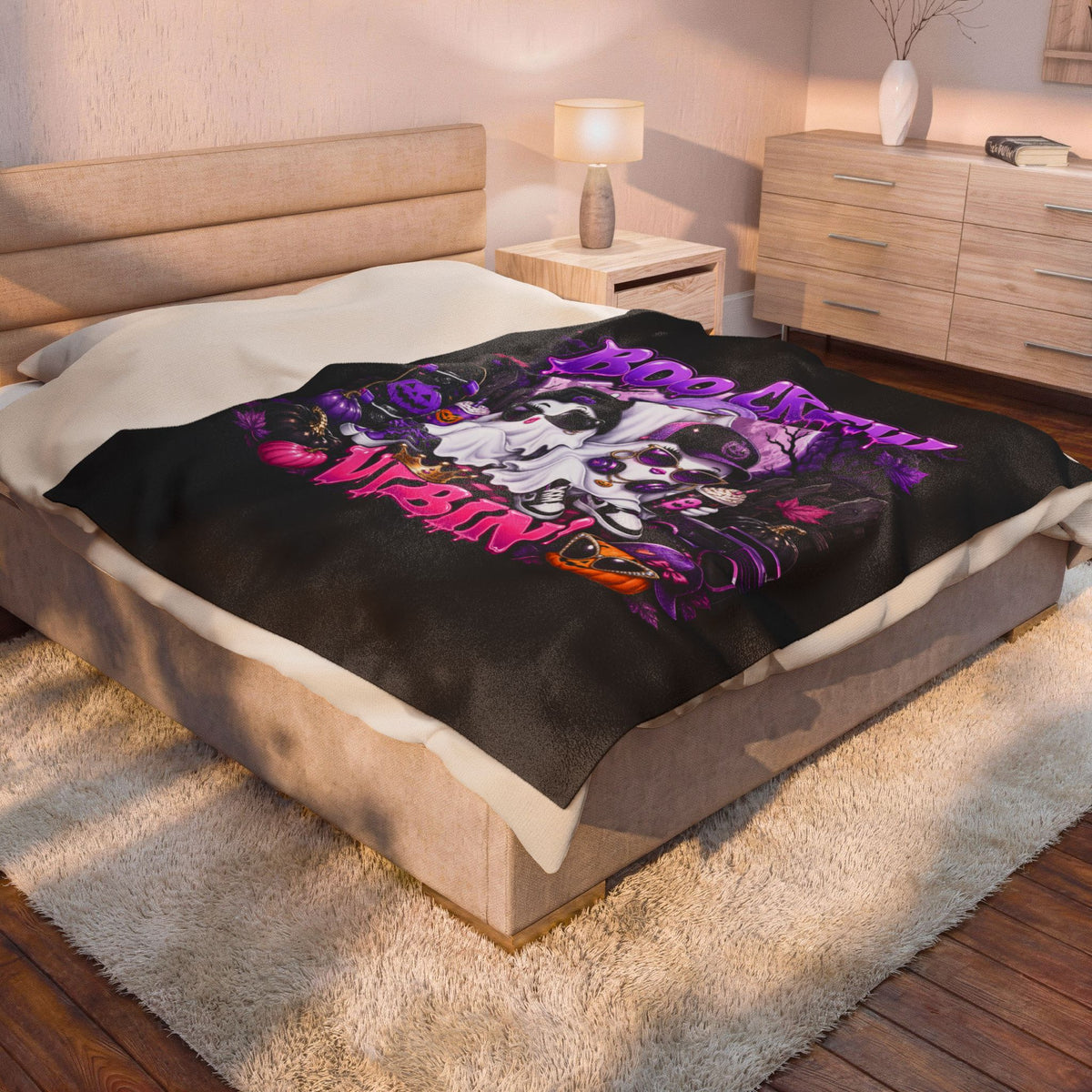 BOO CREW VIBIN Velveteen Plush Blanket