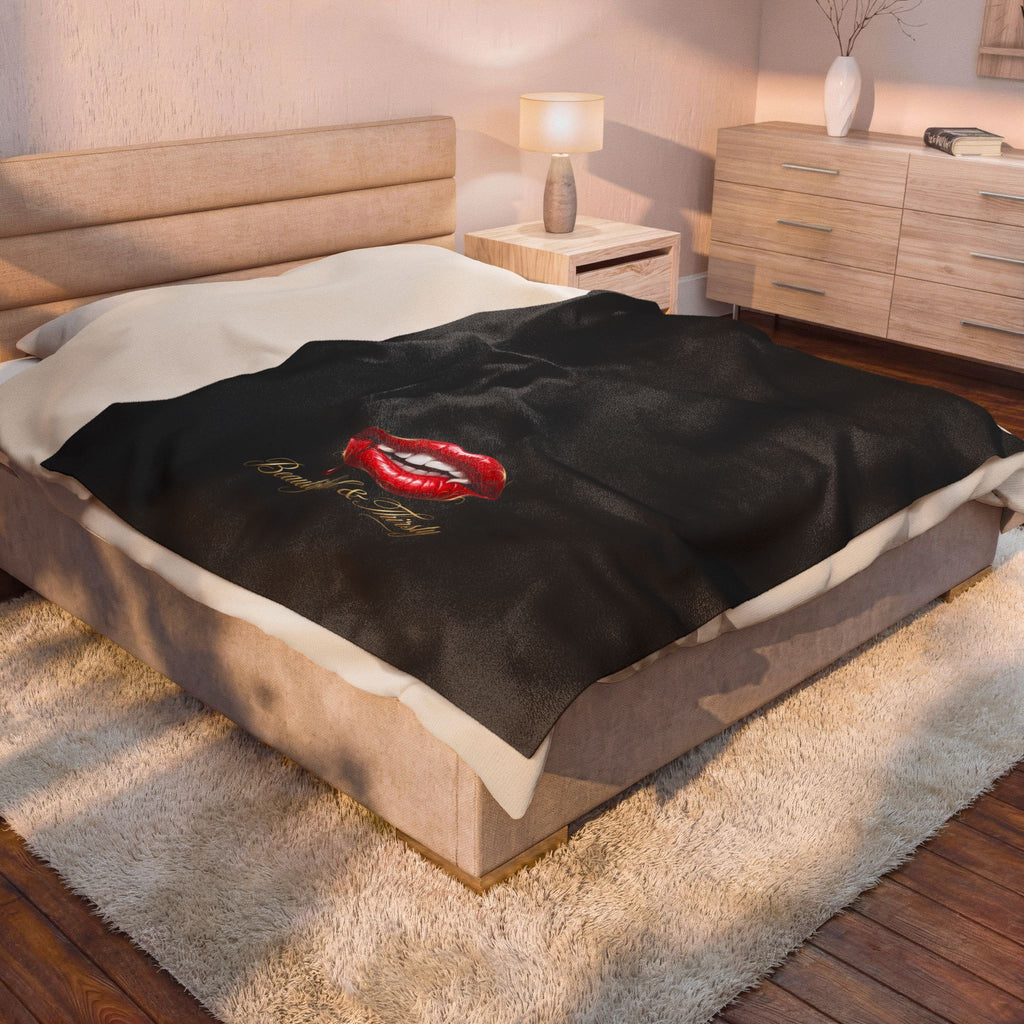 BEAUTIFUL & THIRSTY Velveteen Plush Blanket