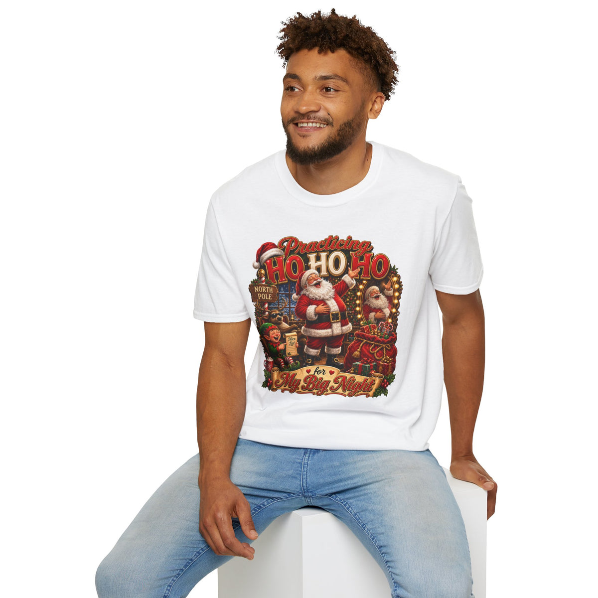 SANTA PRACTICING HOHOHO Unisex Softstyle T-Shirt