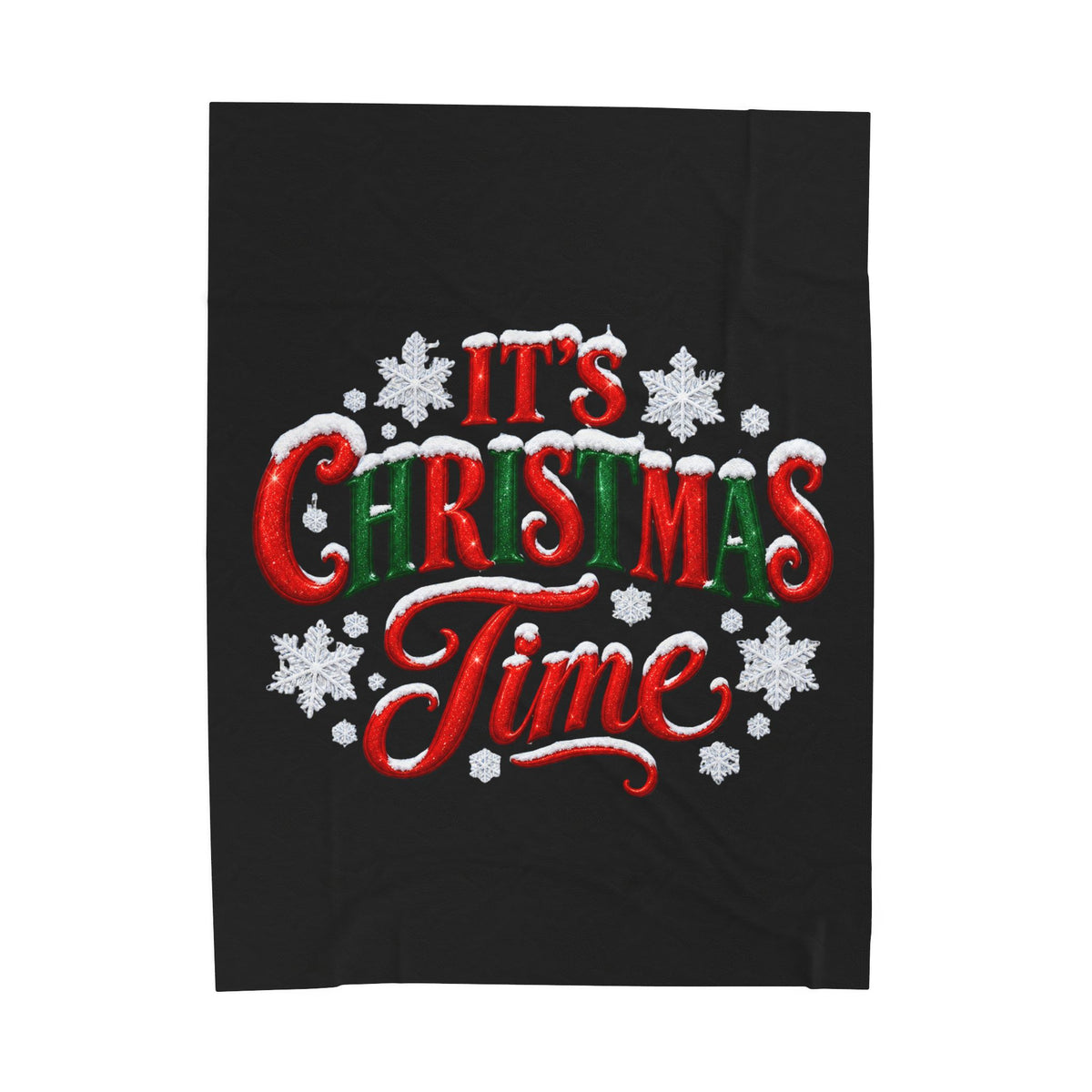 IT'S CHRISTMAS TIME Velveteen Plush Blanket