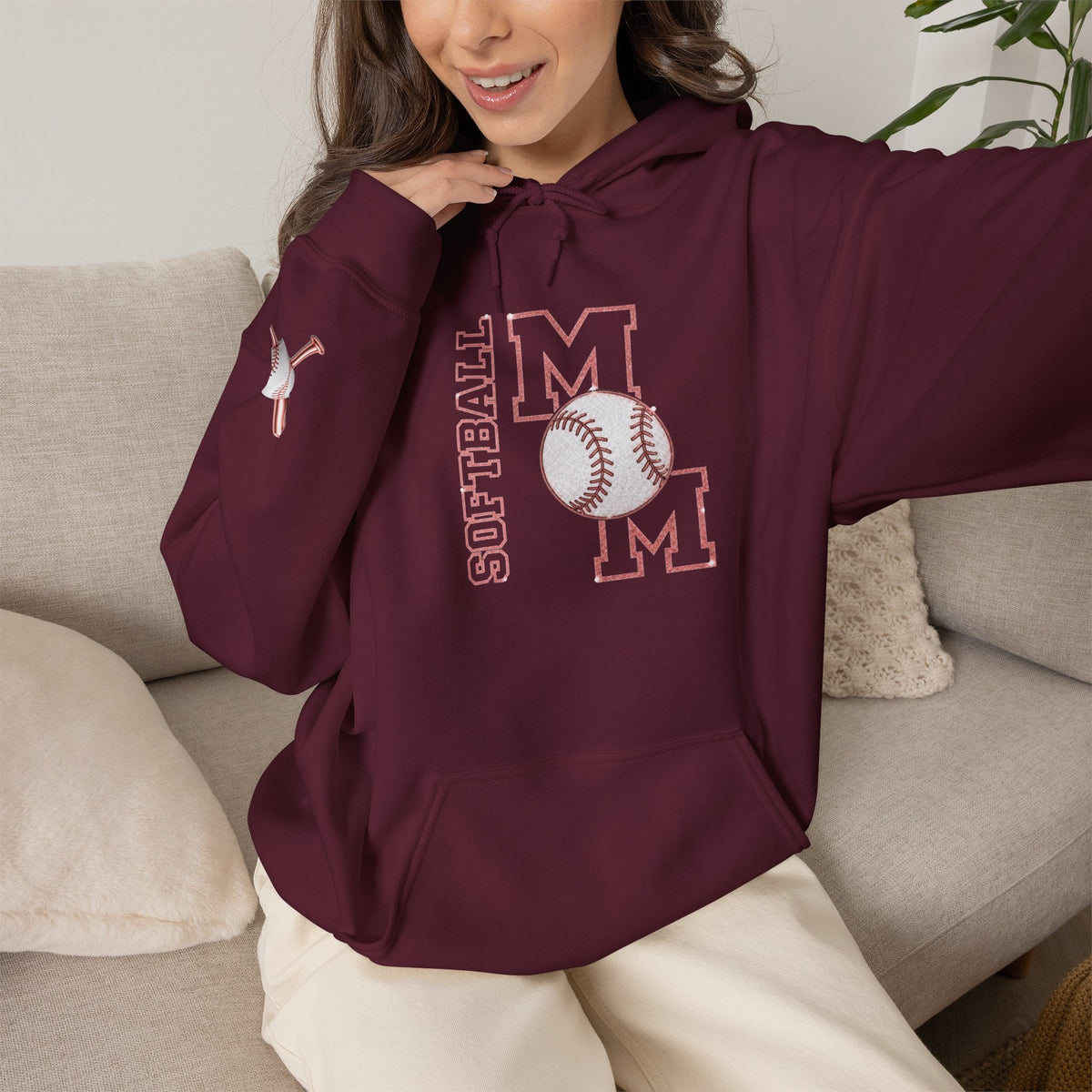 SOFTBALL MOM Hooded Sweatshirt