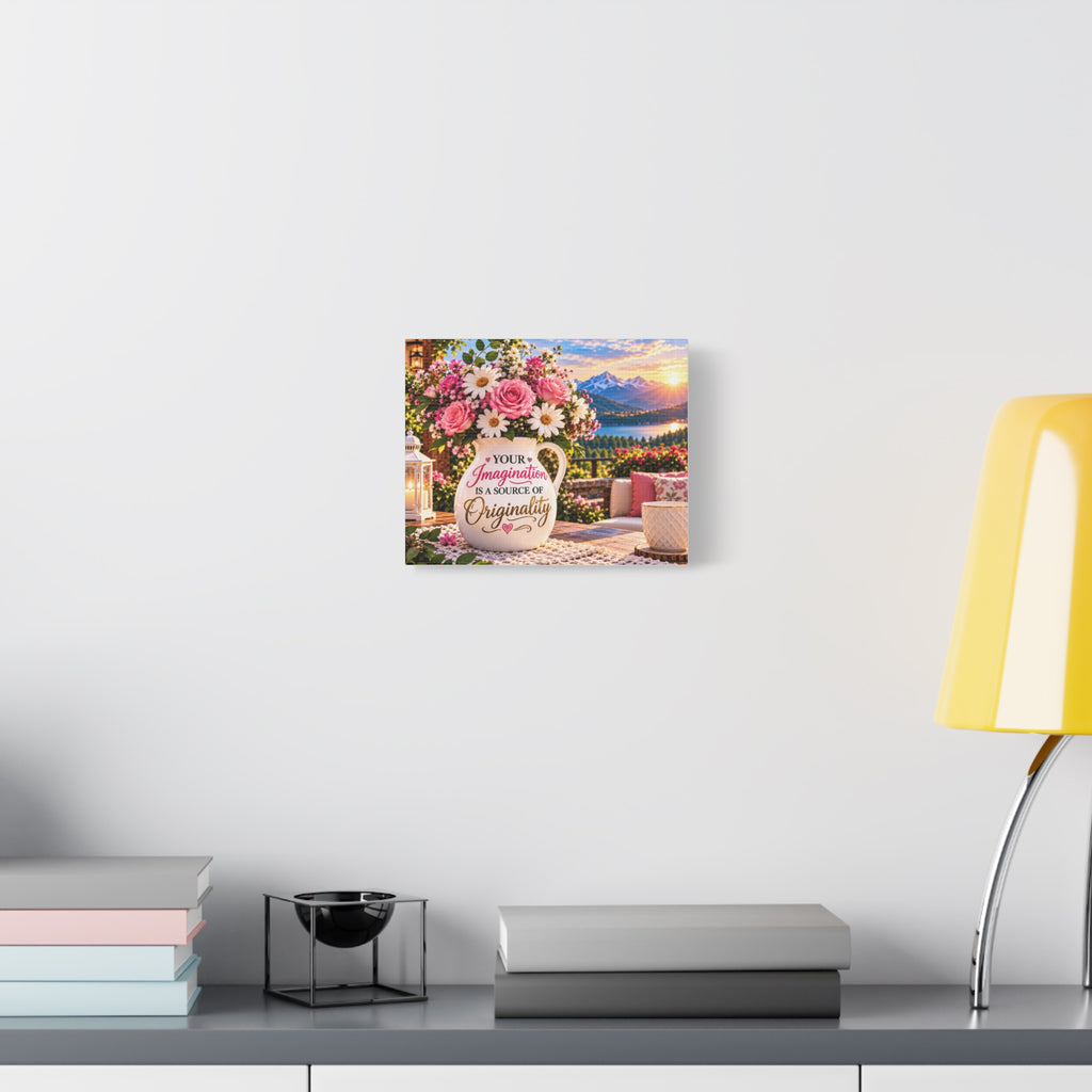 Your Imagination Is a Source of Originality – Inspirational Floral Canvas Wall Art