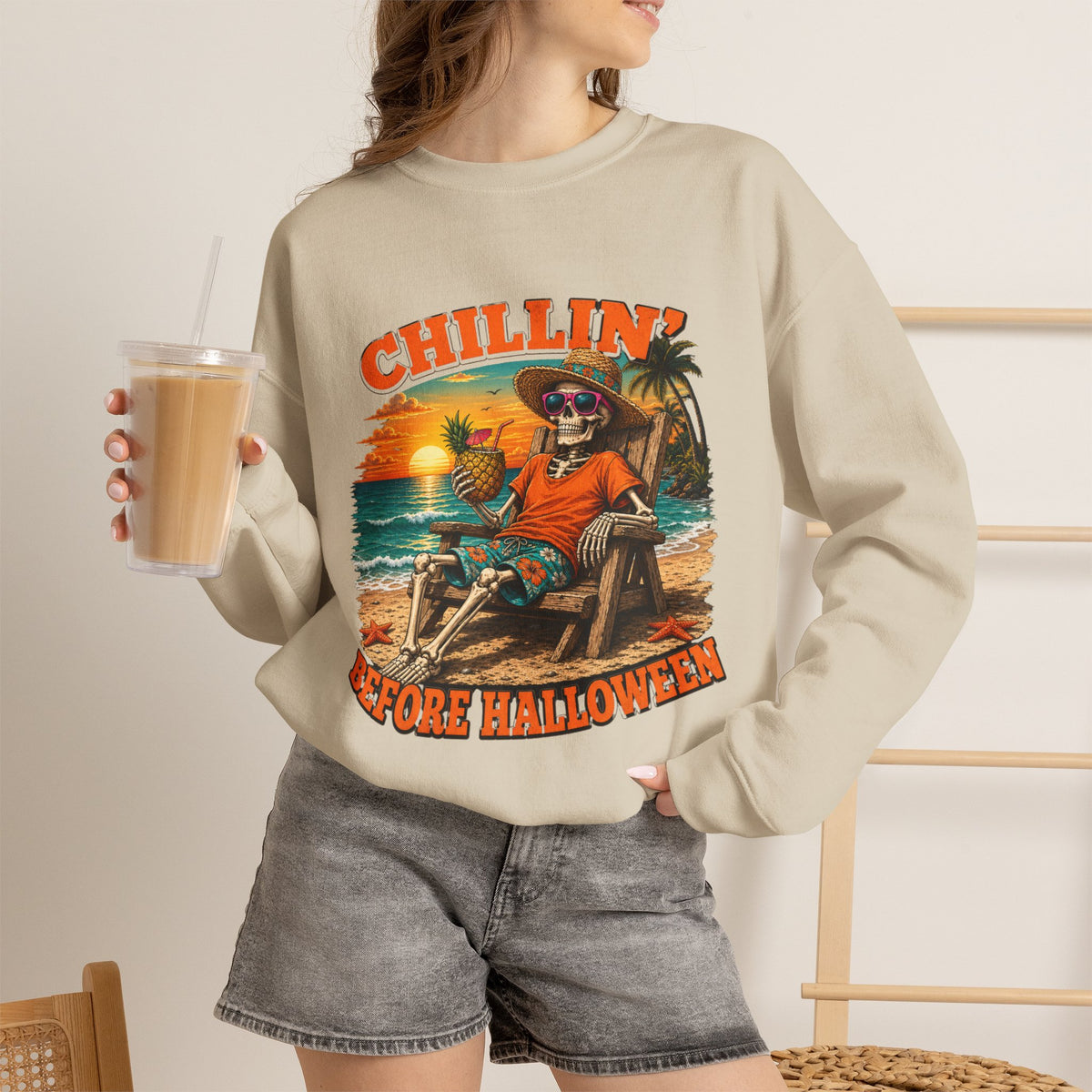 CHILLIN BEFORE HALLOWEEN Heavy Blend Sweatshirt