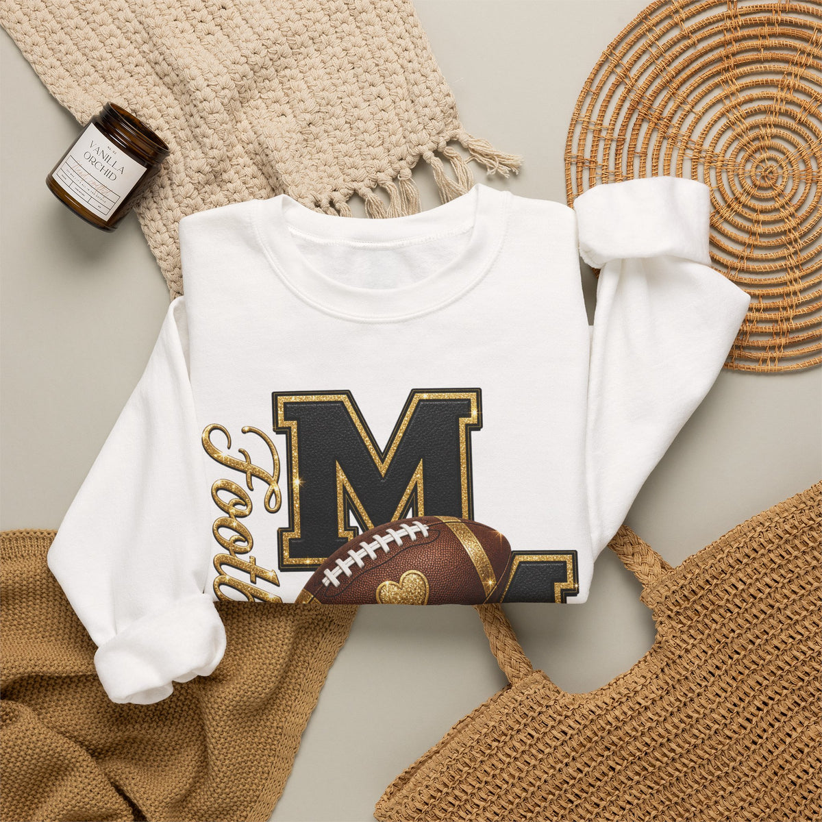  FOOTBALL MOM Heavy Blend Crewneck Sweatshirt