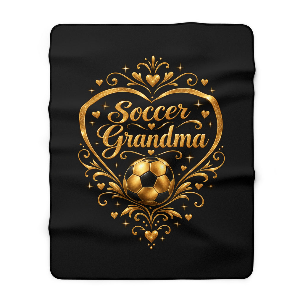 SOCCER GRANDMA Sherpa Fleece Blanket