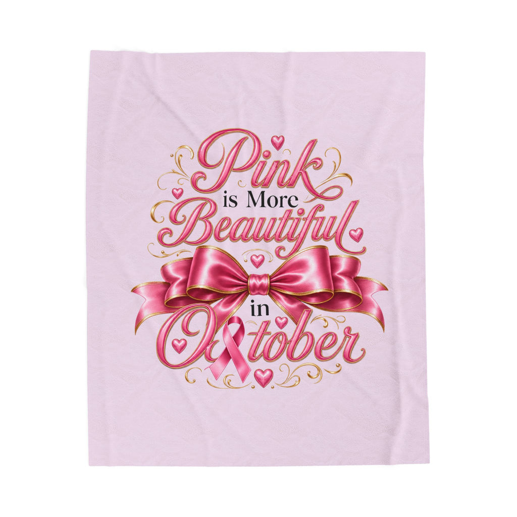 PINK BEAUTIFUL OCTOBER Velveteen Plush Blanket