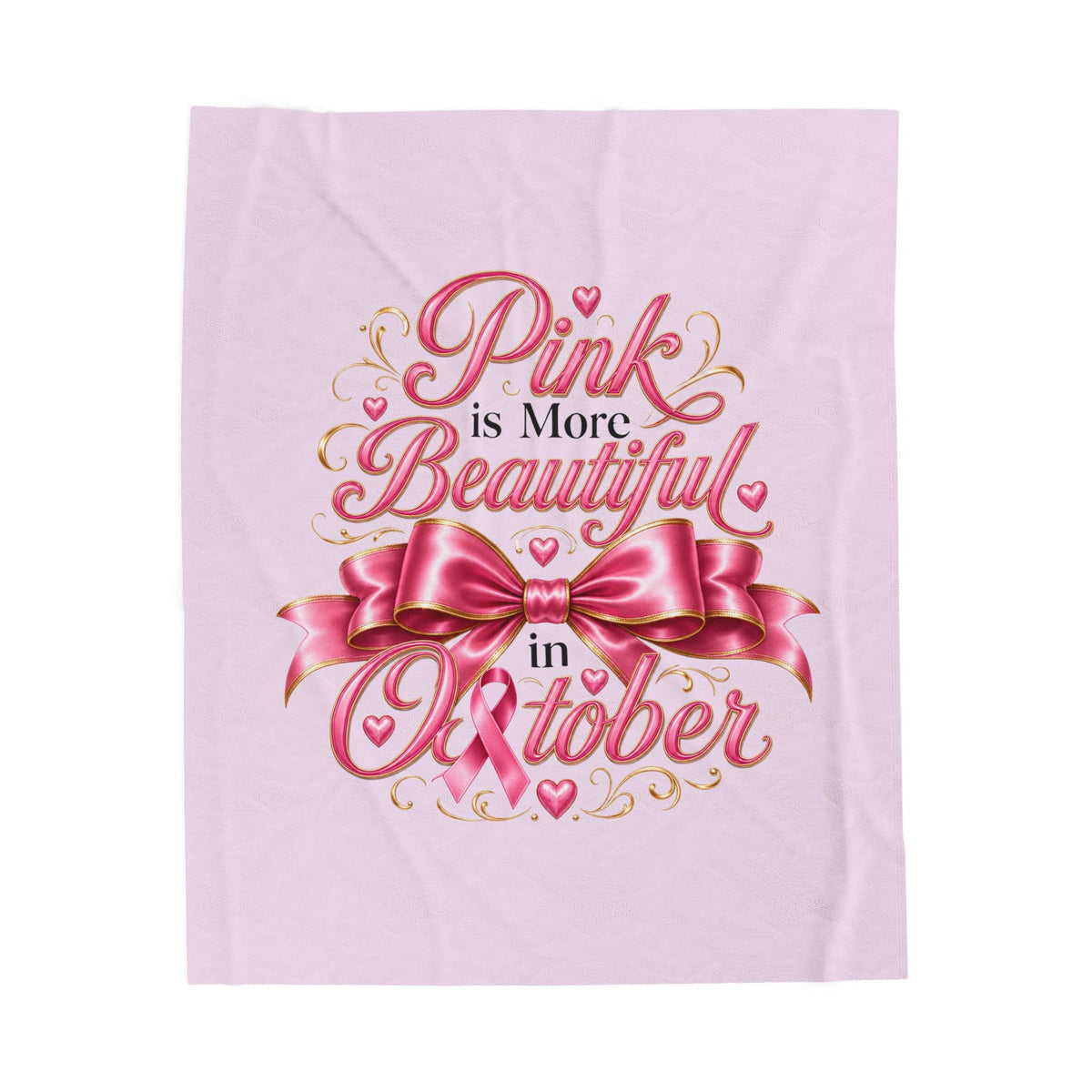 PINK BEAUTIFUL OCTOBER Velveteen Plush Blanket