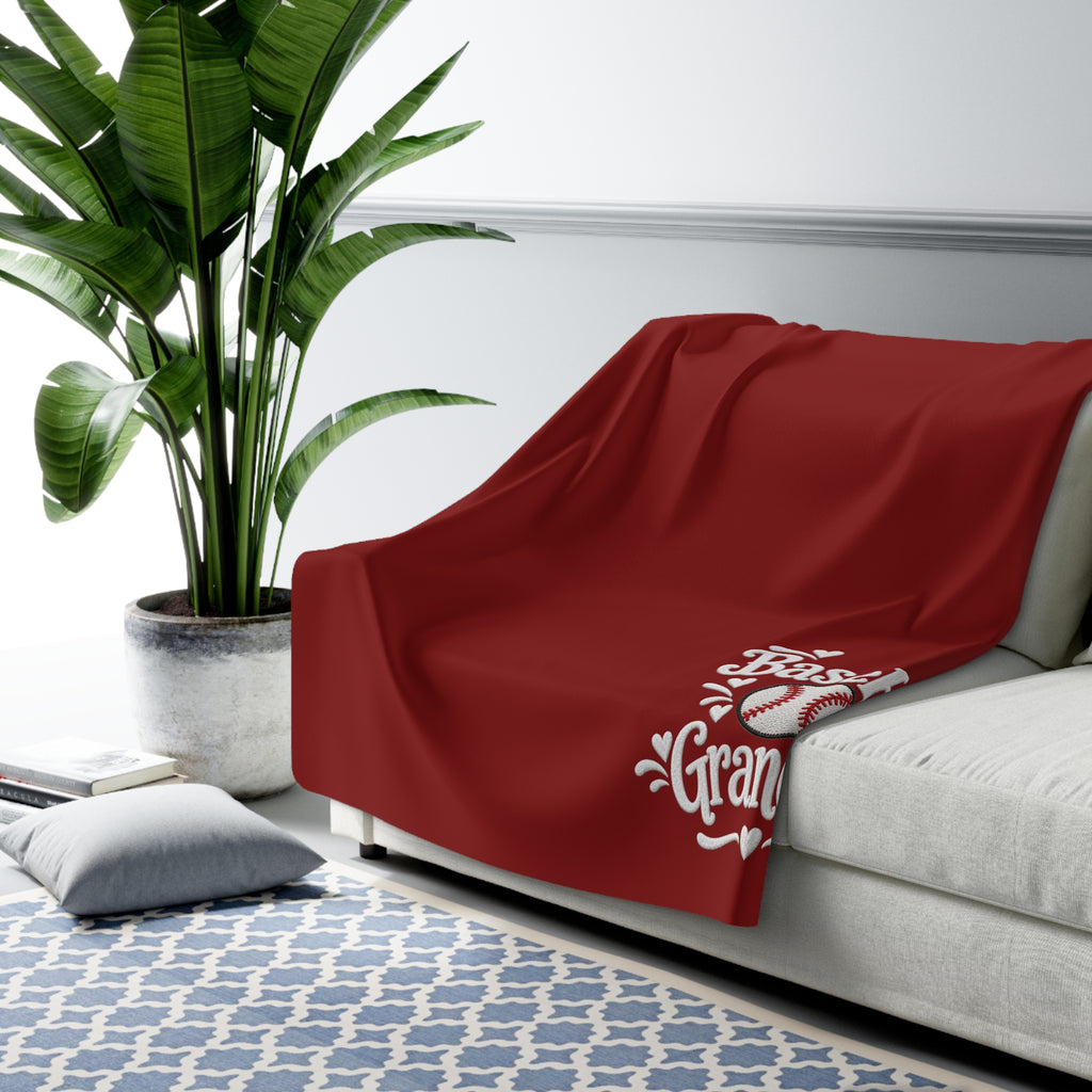 BASEBALL GRANDMA Sherpa Fleece Blanket