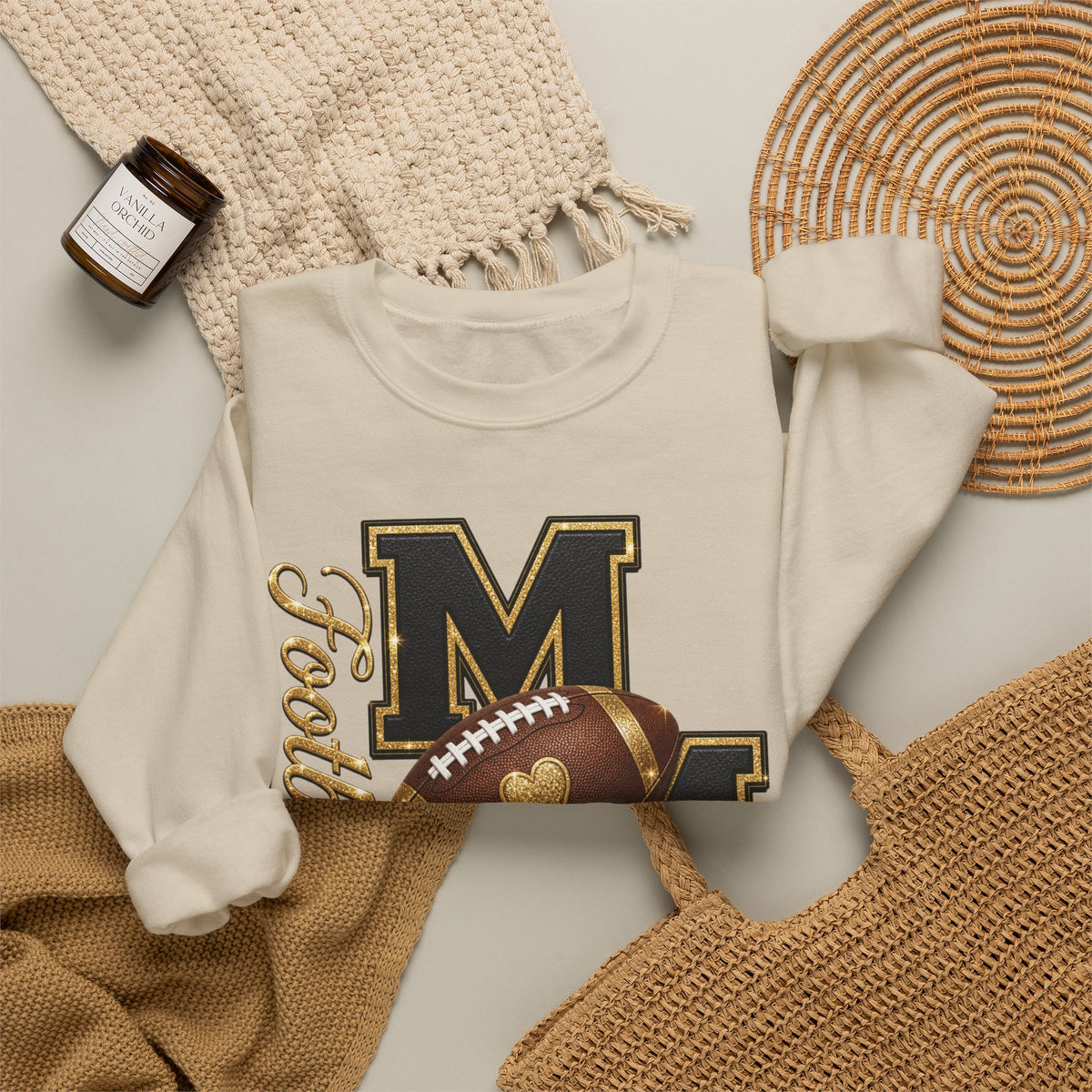 FOOTBALL MOM Heavy Blend Crewneck Sweatshirt