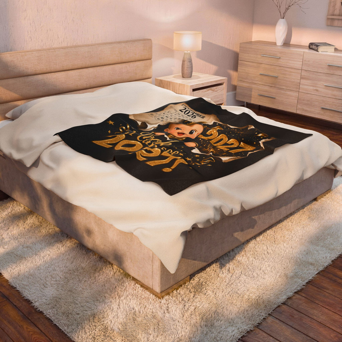 NEW YEAR BLANKET Velveteen Plush Blanket