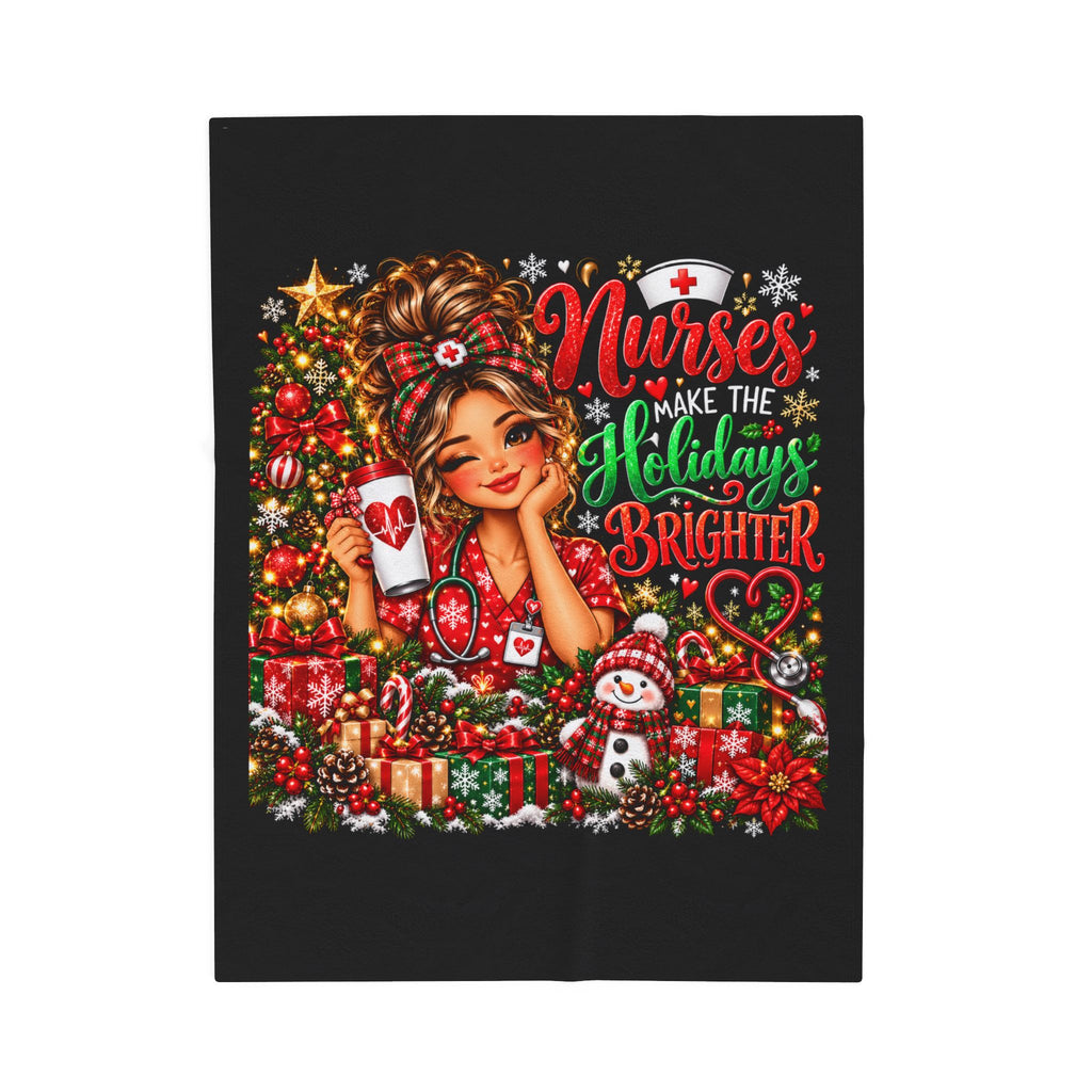 NURSE CHRISTMAS BLANKET Velveteen Plush Blanket