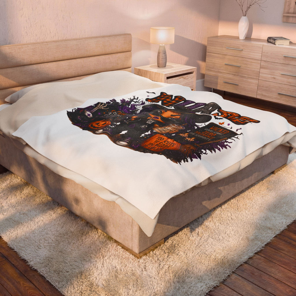 SASSY HALLOWEEN NURSE Velveteen Plush Blanket