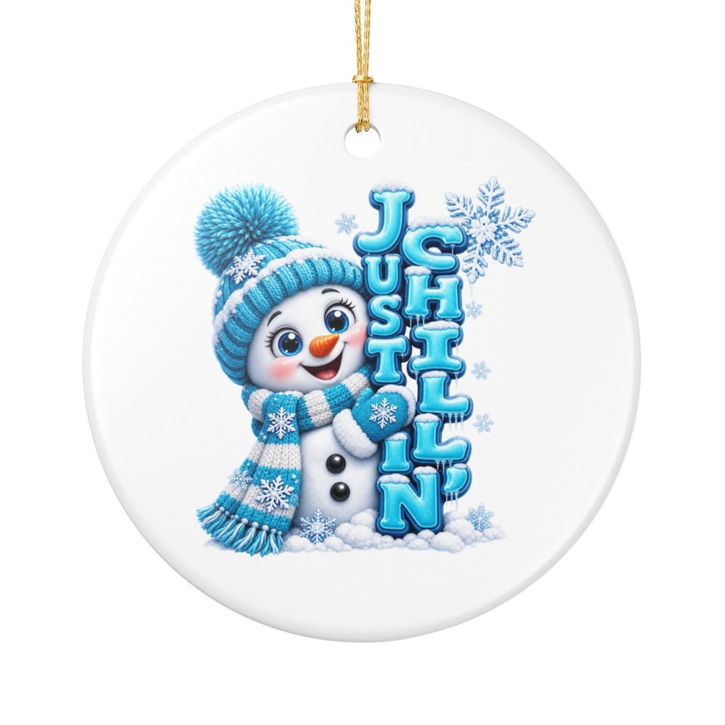 Cute Snowman Ceramic Decoration Ornament, (1pc)