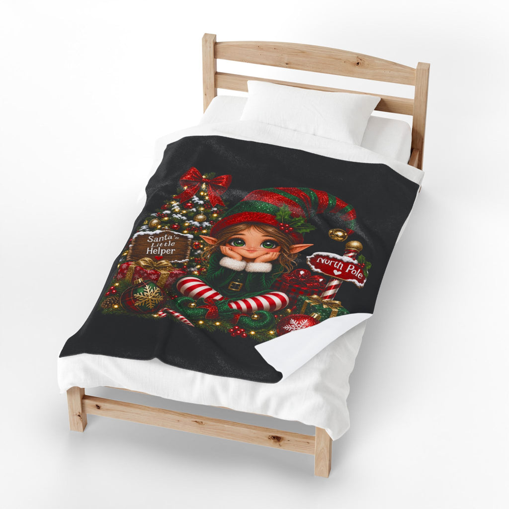 CHRISTMAS PRETTY ELF Velveteen Plush Blanket