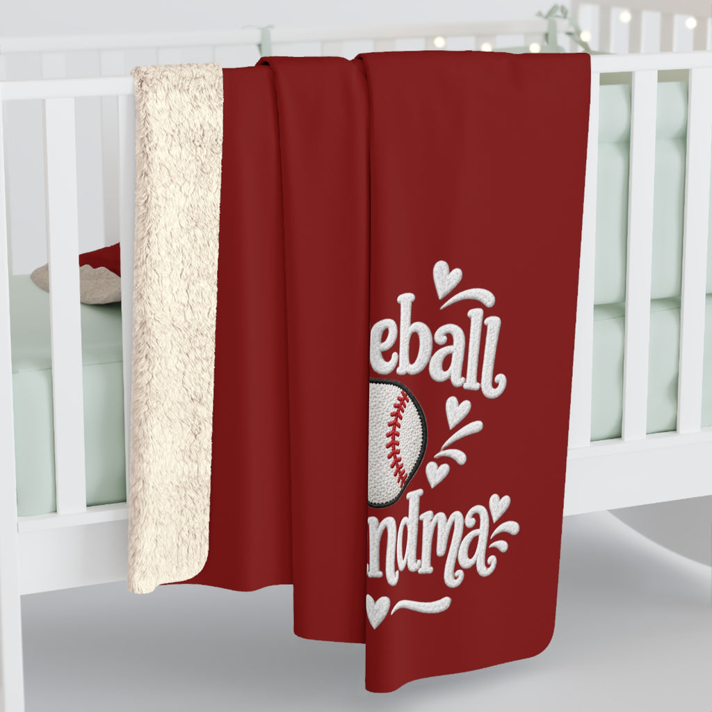 BASEBALL GRANDMA Sherpa Fleece Blanket