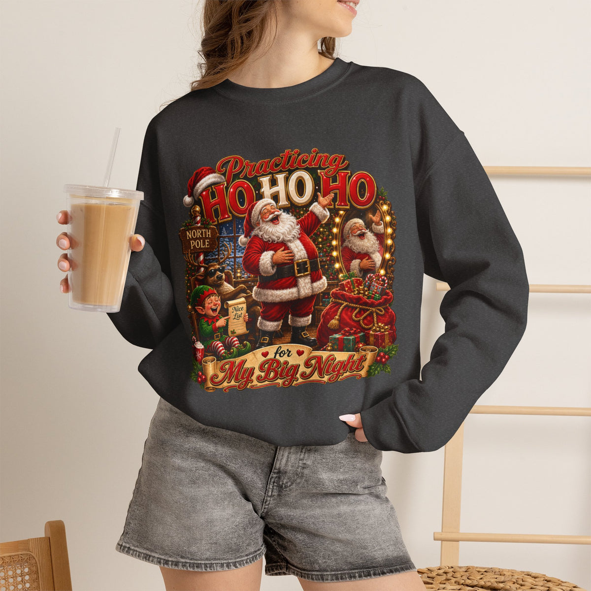 SANTA PRACTICING HOHOHO Crewneck Sweatshirt