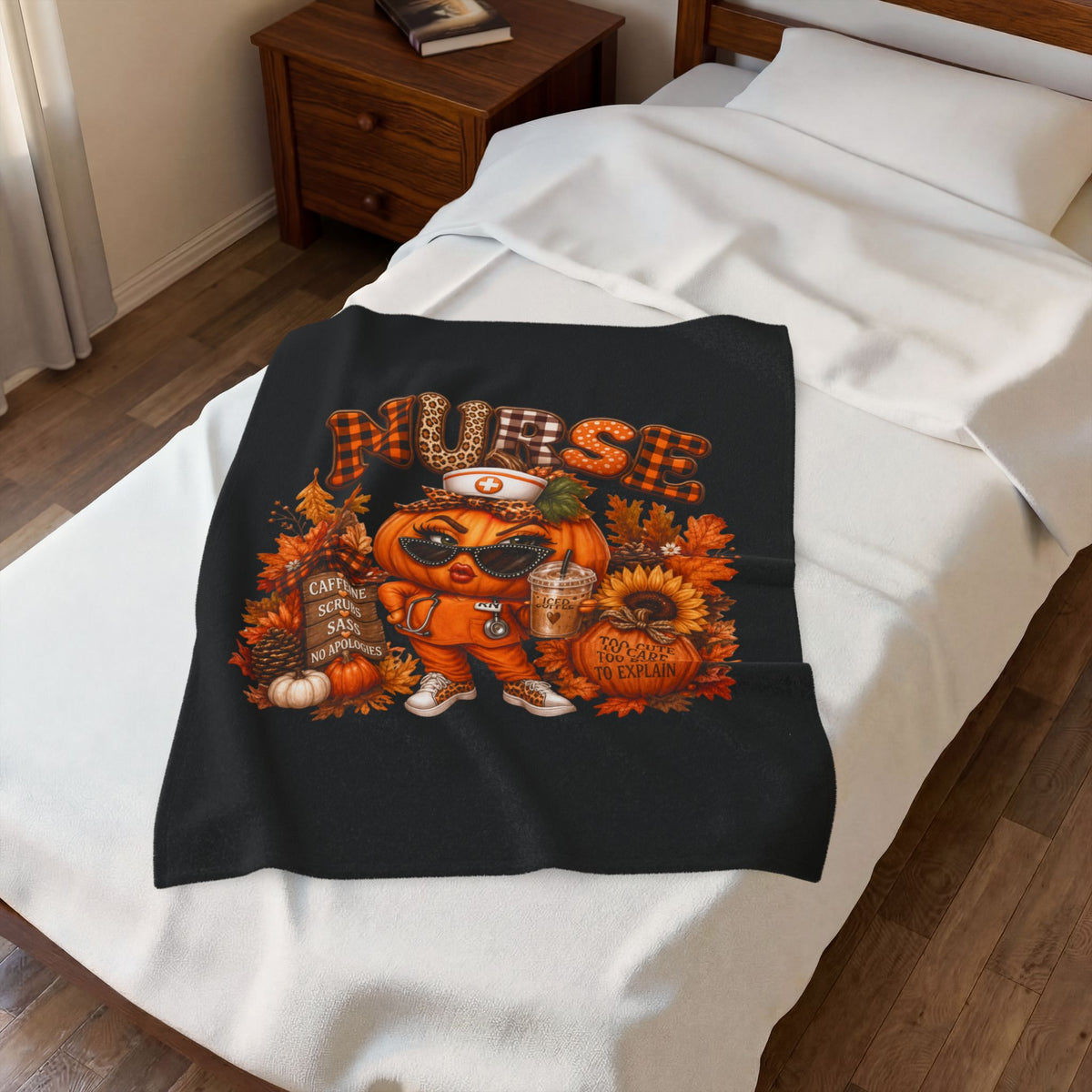 SASSY NURSE FALL Velveteen  Plush Blanket