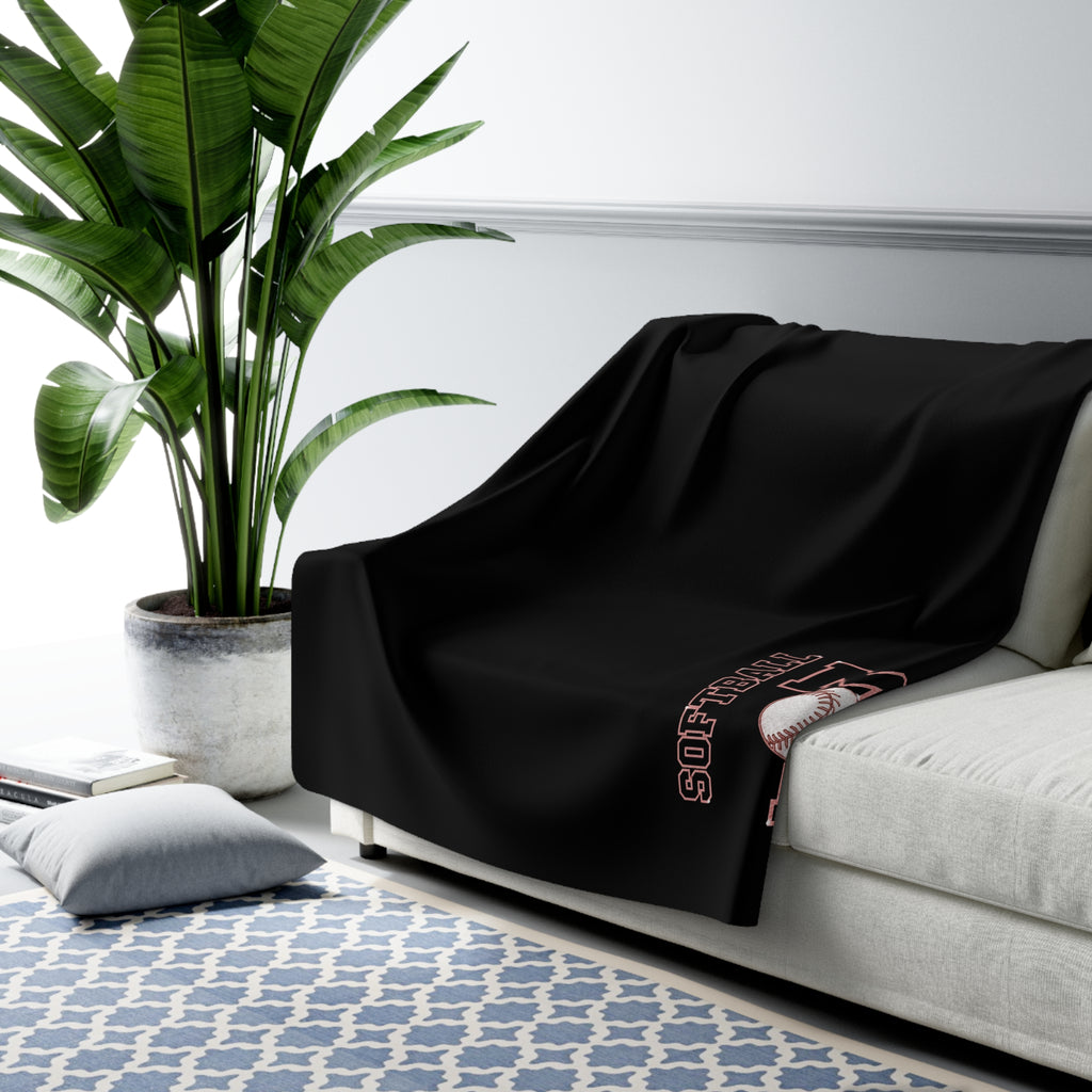 SOFTBALL MOM Sherpa Fleece Blanket