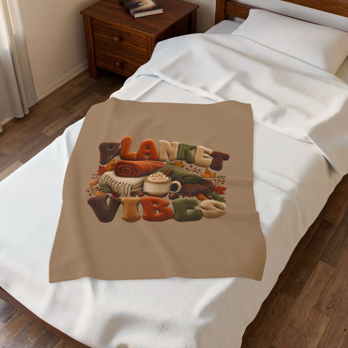 FALL VIBES Velveteen Plush Blanket