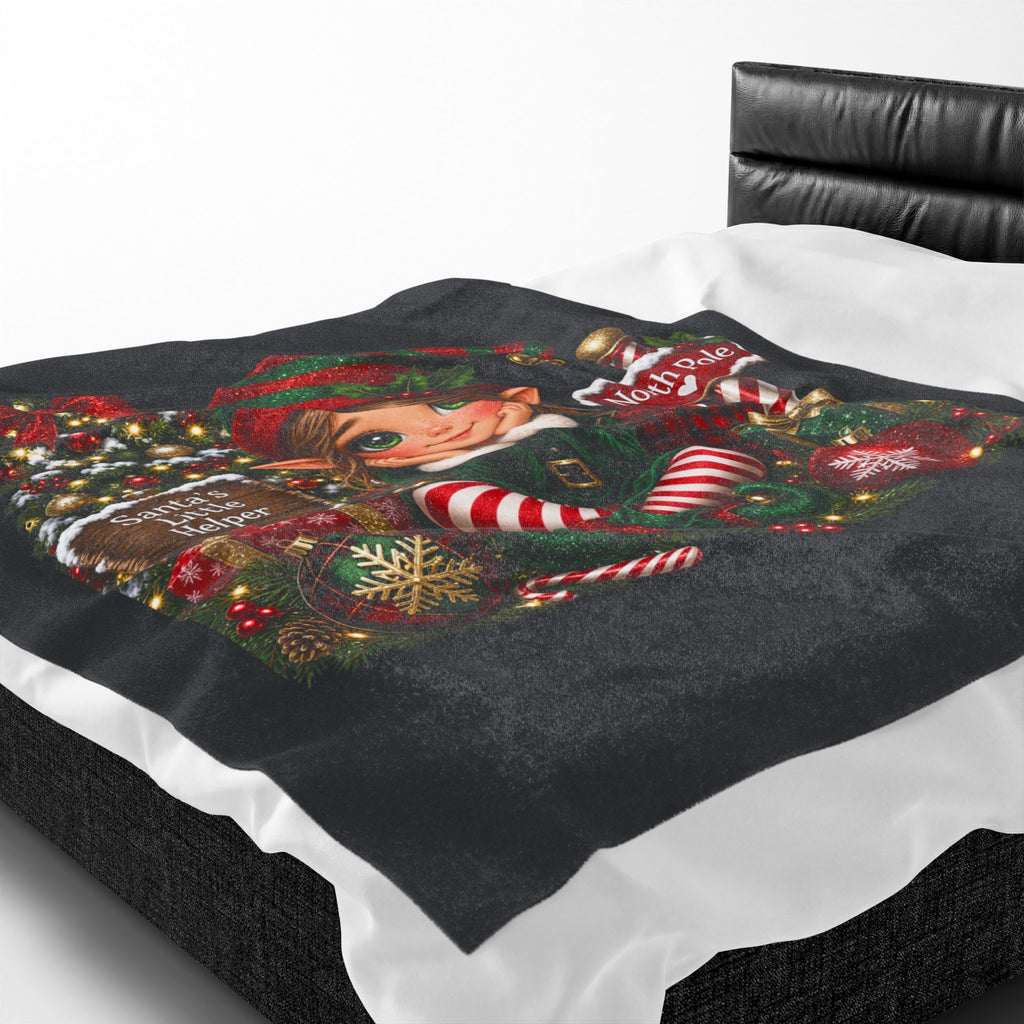 CHRISTMAS PRETTY ELF Velveteen Plush Blanket