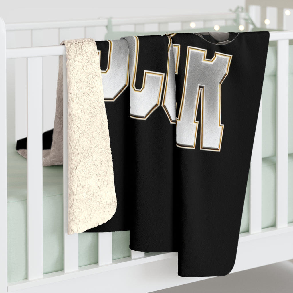 SOCCER MAMA Sherpa Fleece Black Blanket
