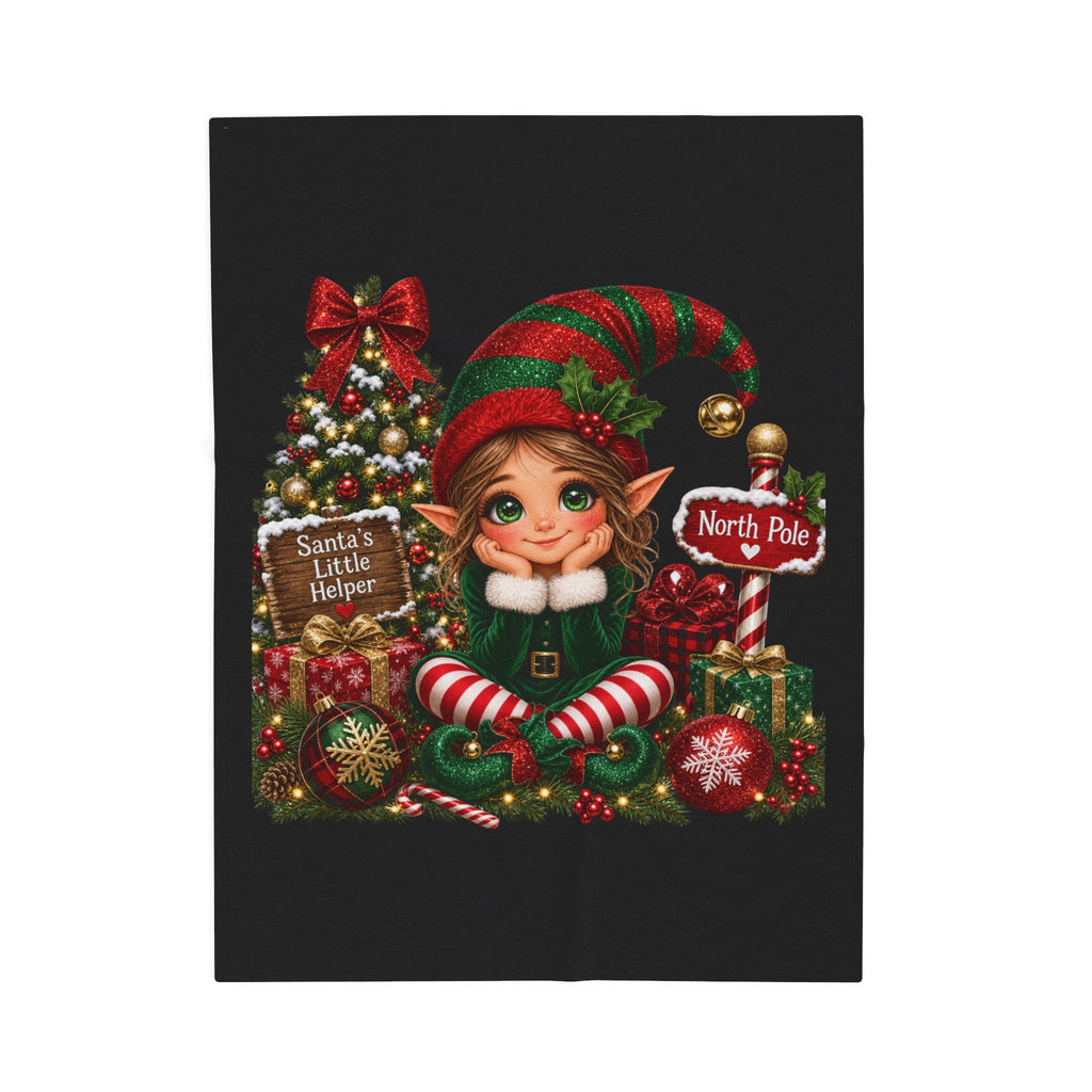 CHRISTMAS PRETTY ELF Velveteen Plush Blanket