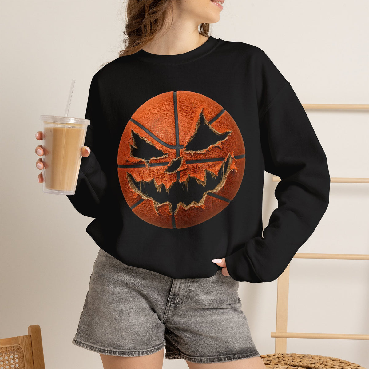 PUMPKIN BASKETBALL Unisex Heavy Blend™ Crewneck Sweatshirt