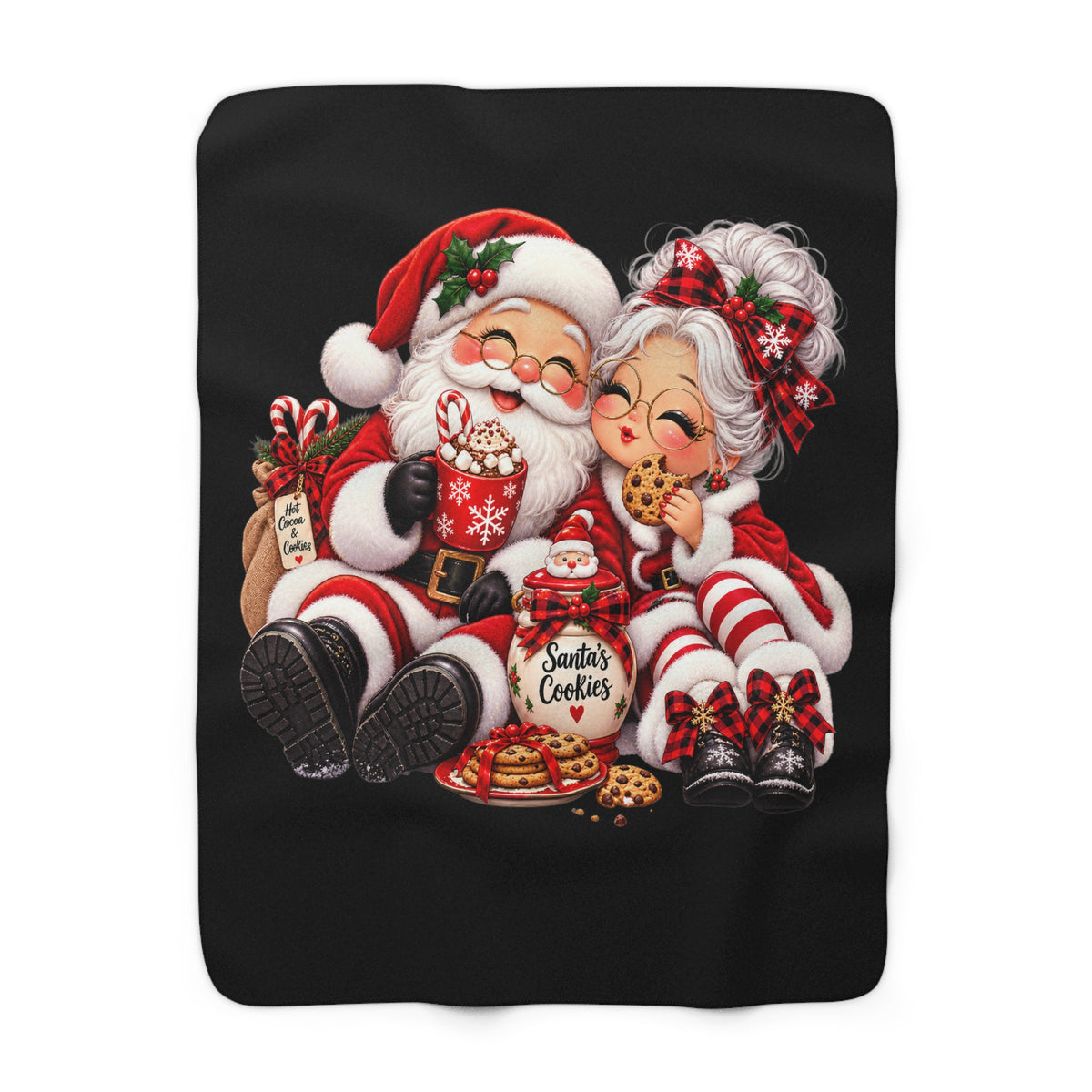 SANTA & MRS. CLAUS Sherpa Fleece Blanket