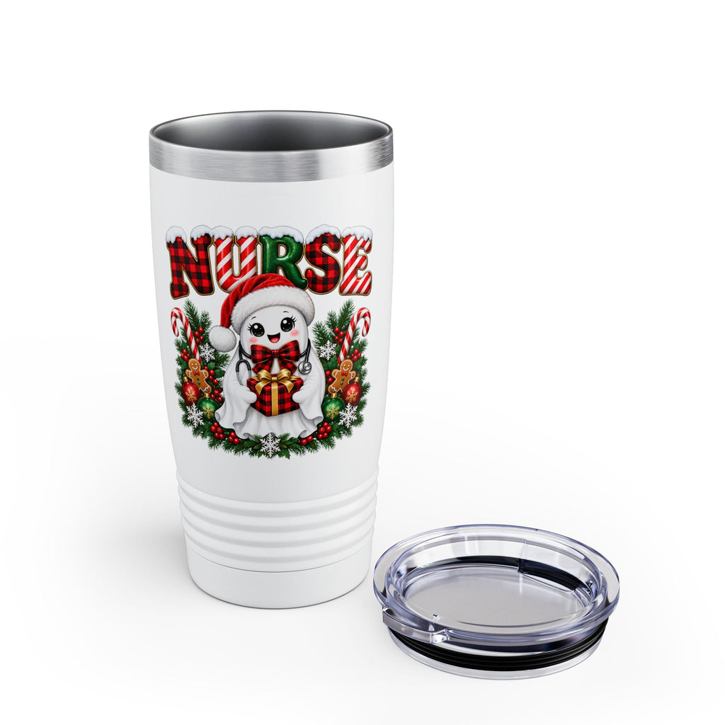 NURSE CHRISTMAS GHOST COFFEE Ringneck Tumbler, 20oz