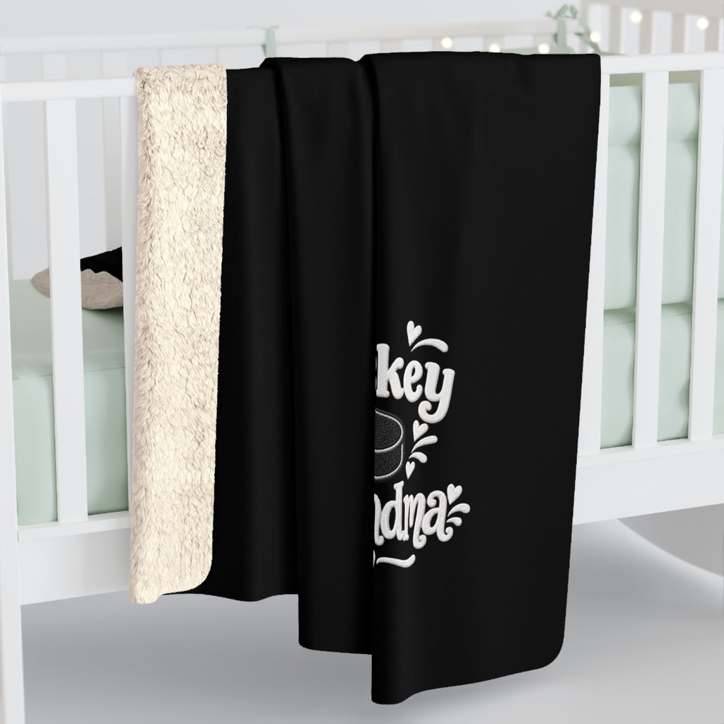 HOCKEY GRANDMA Sherpa Fleece Blanket