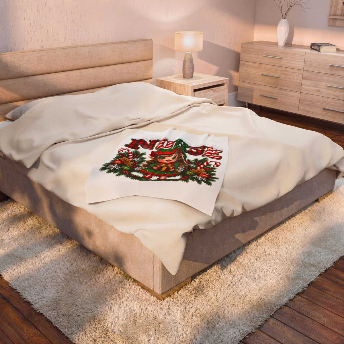 CHRISTMAS ELF Velveteen Plush Blanket