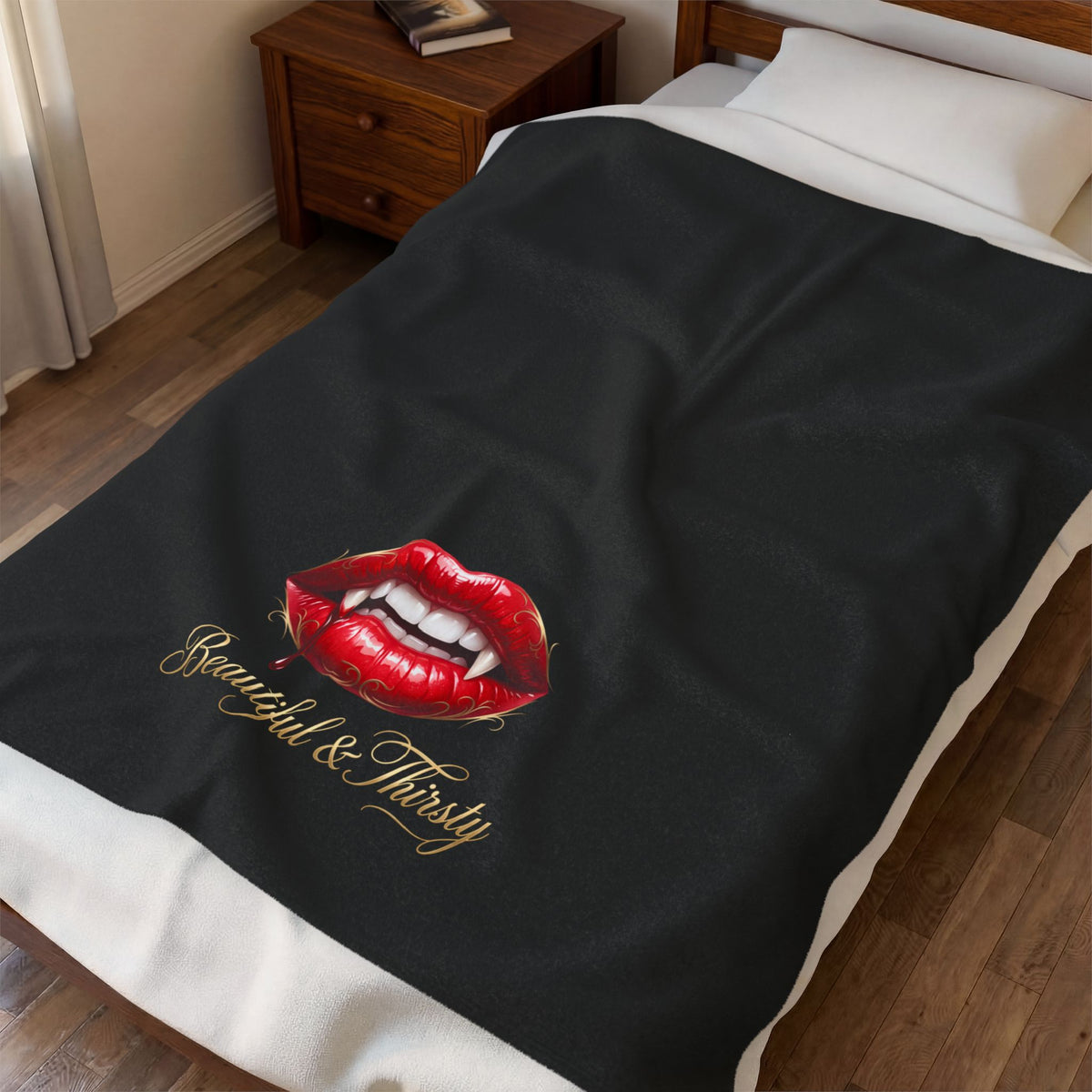 BEAUTIFUL & THIRSTY Velveteen Plush Blanket