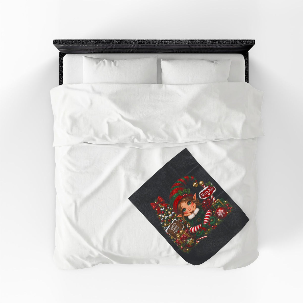 CHRISTMAS PRETTY ELF Velveteen Plush Blanket